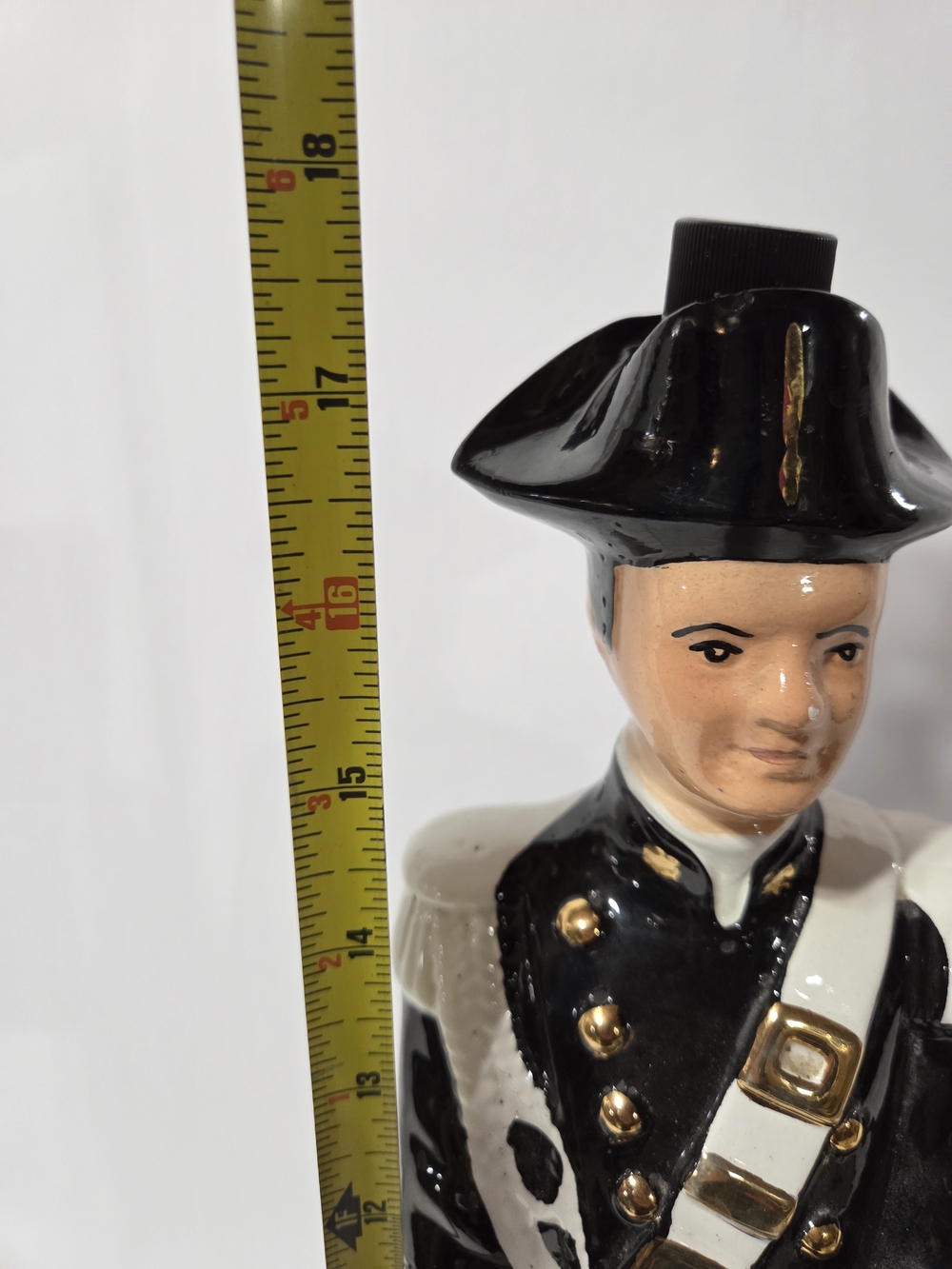 Black Ceramic Soldier Figurine with Gold Accents - Home Art Ceramic - Picture 7 of 7